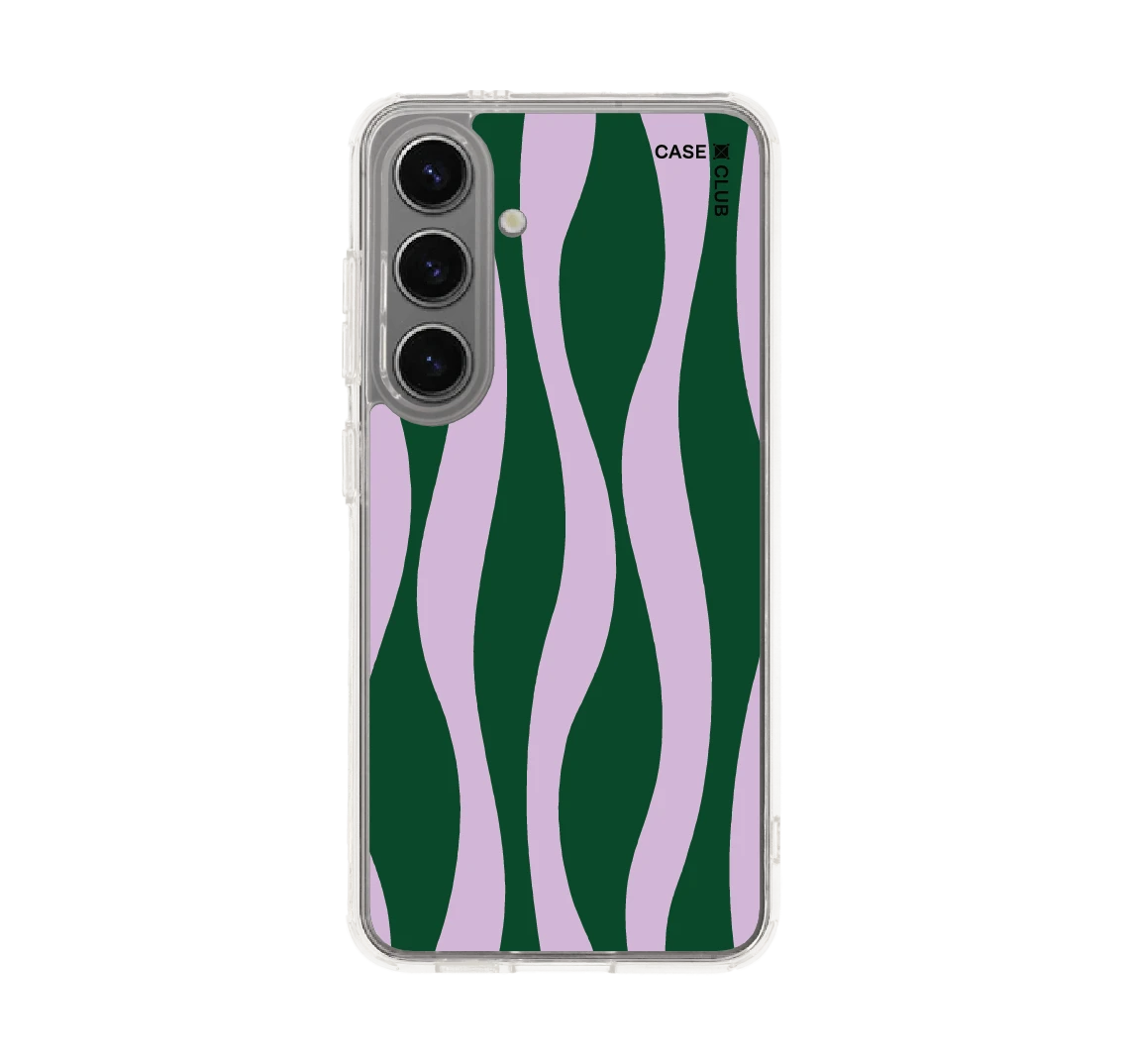 ลายคลื่นสีม่วงและเขียว